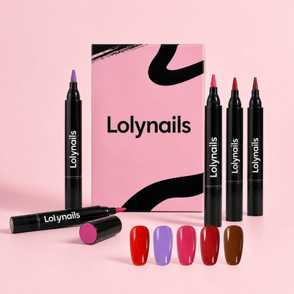 Lolynails™  - Kit de 5 Stylos Gel sans lampe UV/LED Qui Révolutionne la Manucure